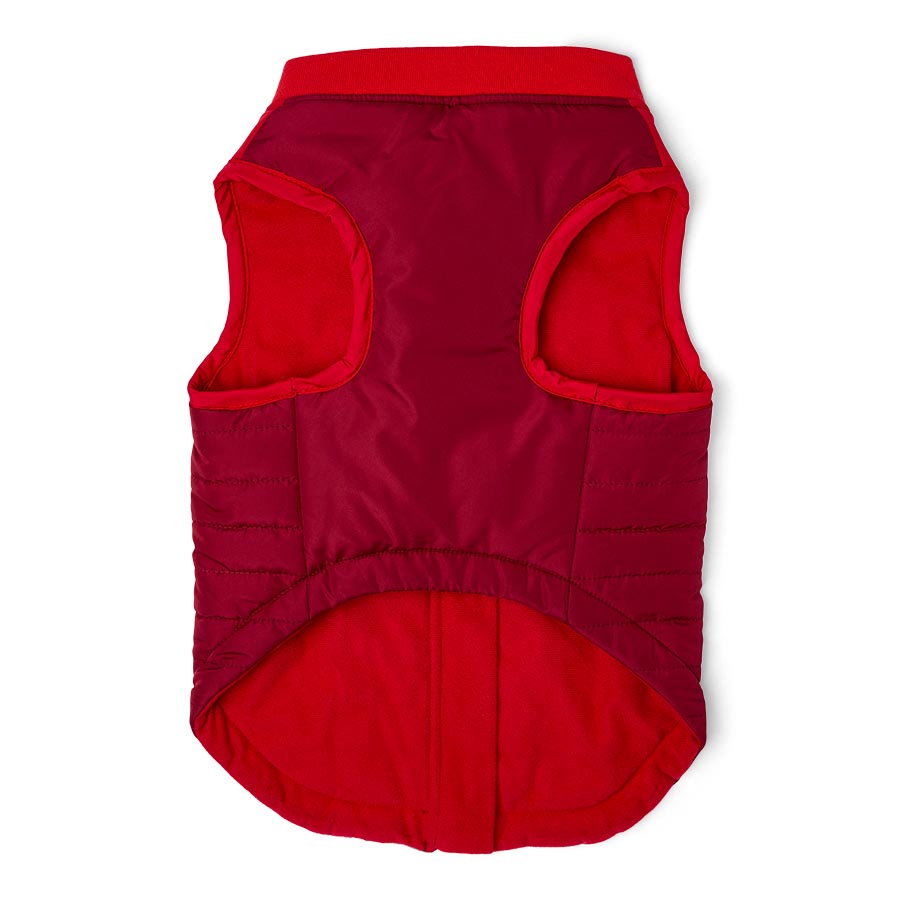 Pets at Home Quilted Colourblock Dog Jacket Red