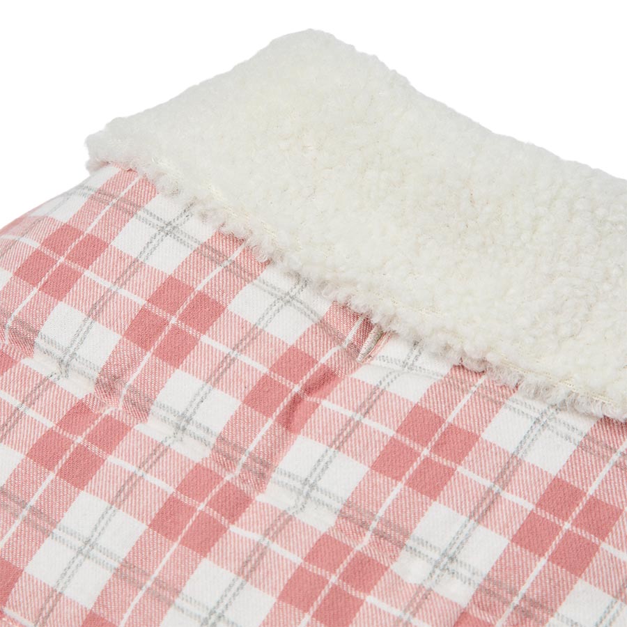 Pets at Home Quilted Plaid Dog Jacket Pink