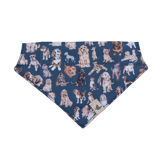 Wrendale Designs Dog Print Bandana Navy X Small-Small