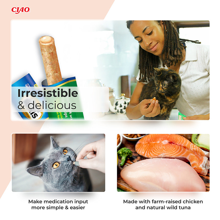 Ciao Churu Cat Treat Rolls Chicken, Tuna & Scallop 4x10g