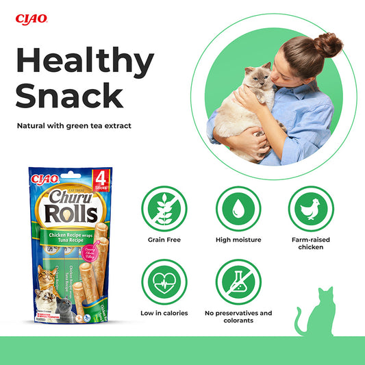 Ciao Churu Cat Treat Rolls Chicken & Tuna 4 x 10g