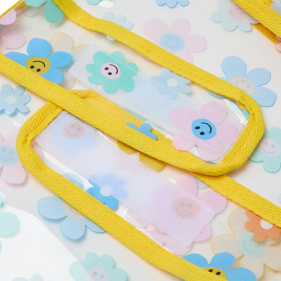 Pets at Home Printed Transpawrent Flower Dog Raincoat Yellow