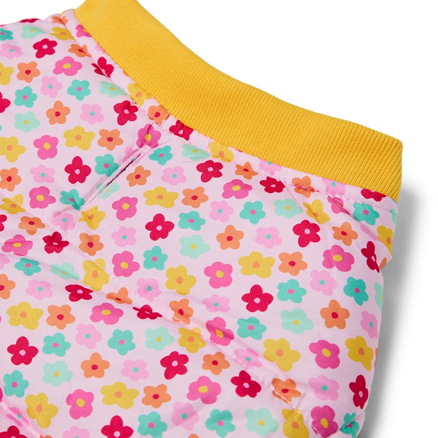 Pets at Home Ditsy Floral Reversible Dog Jacket Pink