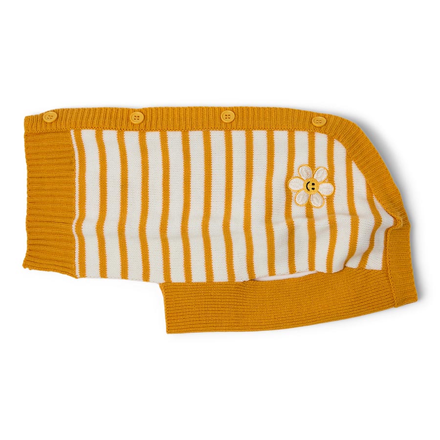 Pets at Home Striped Dog Cardigan Yellow