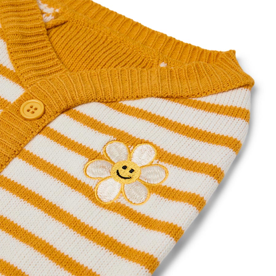 Pets at Home Striped Dog Cardigan Yellow