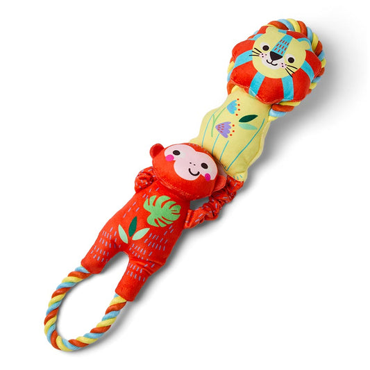 Pets at Home Sunny Daze Jungle Pals Rope Squeaky Dog Toy