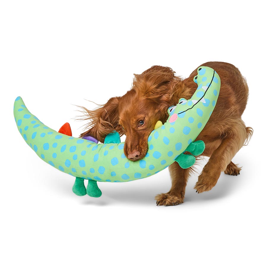 Pets at Home Sunny Daze Jumbo Myles Crocodile Plush Squeaky Dog Toy