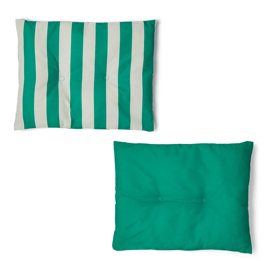 Pets at Home Sunny Daze Stripe Canvas Square Pet Bed Green
