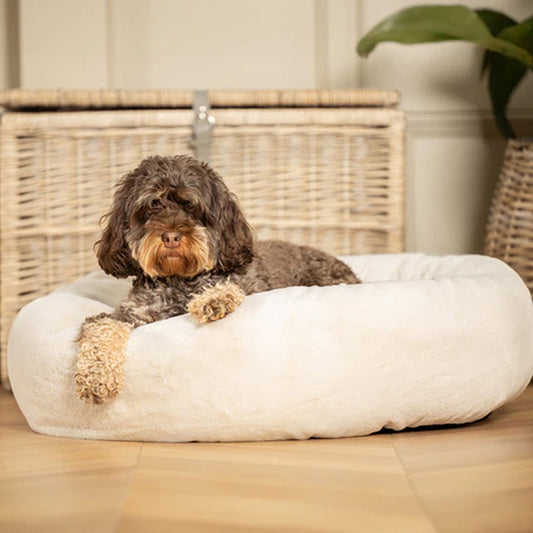 Lords & Labradors Calming Anti-Anxiety Donut Dog Bed Cream