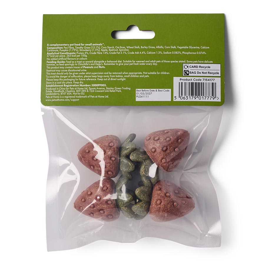 Pets at Home Small Animal Strawberry Gnaw Treats 56g