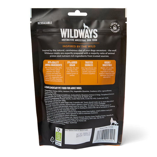 Wildways Chicken with Venison Meaty Jerky Dog Treats