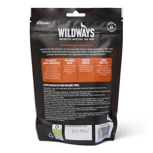 Wildways Turkey with Wild Boar Meaty Jerky Dog Treats