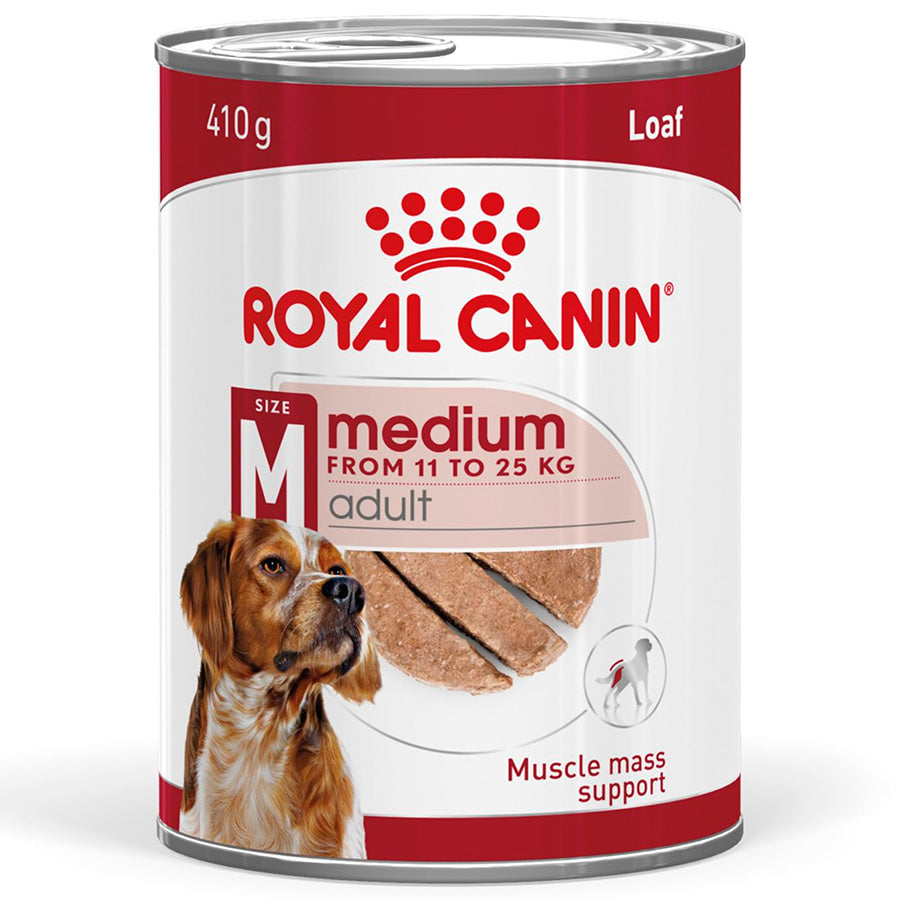 Royal Canin Medium Adult Wet Dog Food In Loaf Can 12x410g