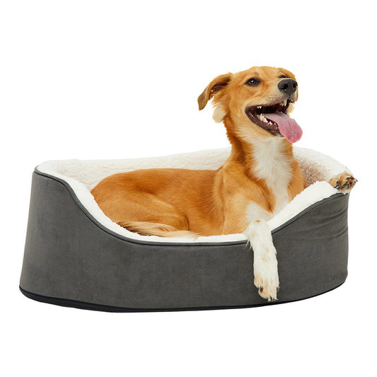 Pets at Home Teddy Oval Dog Bed Dark Grey