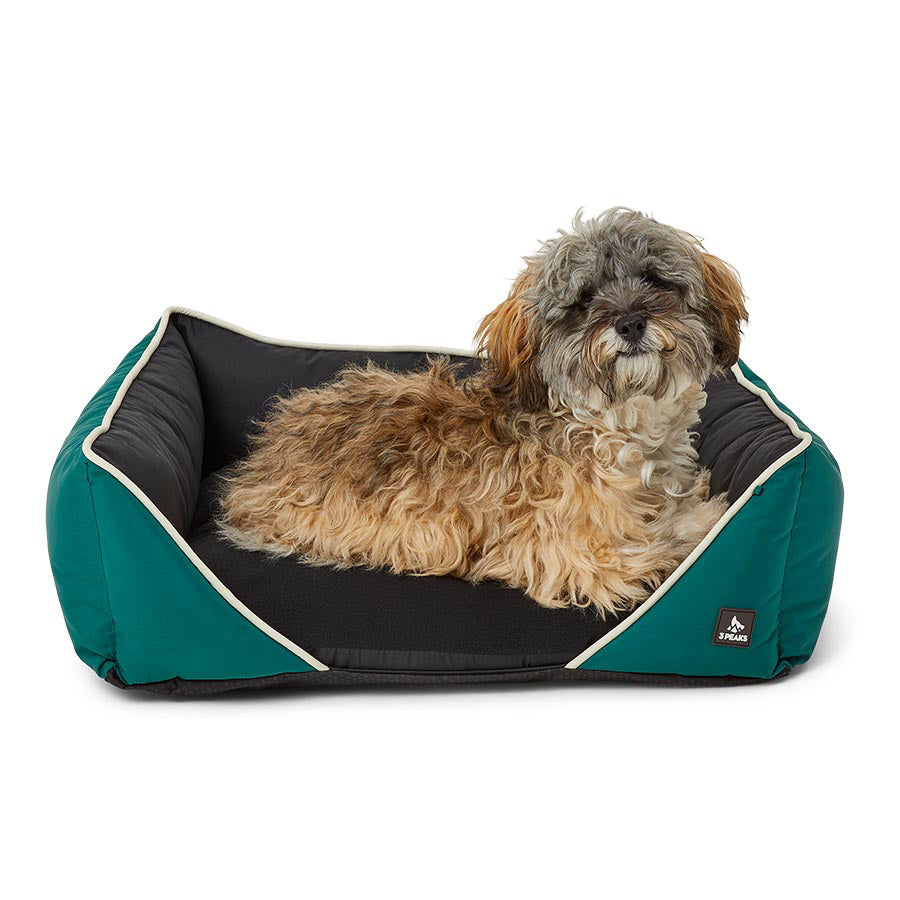 3 Peaks Anti Bacterial Square Dog Bed Green