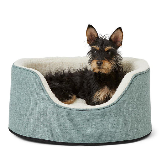 Pets at Home Linen Oval Dog Bed Green