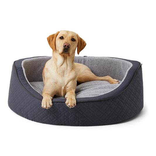 Wainwright's Extra Support Quilted Oval Dog Bed Grey