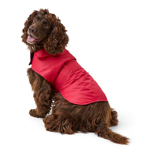Pets at Home Fleece Lined Twill Dog Jacket Red