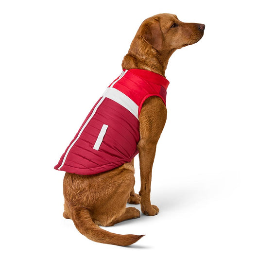 Pets at Home Quilted Colourblock Dog Jacket Red