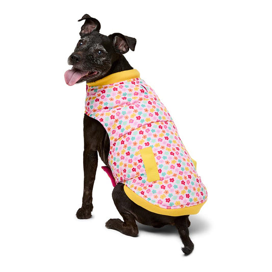 Pets at Home Ditsy Floral Reversible Dog Jacket Pink