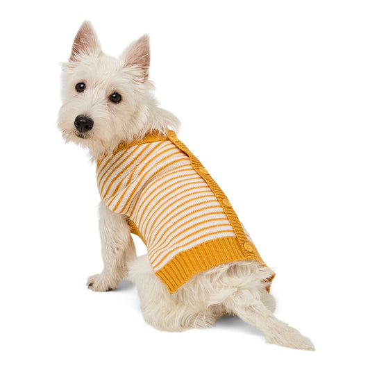 Pets at Home Striped Dog Cardigan Yellow