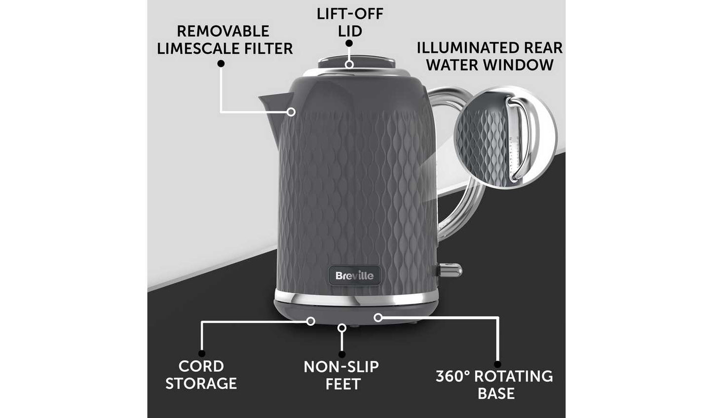 Breville VKT227 Curve Kettle - Grey and Chrome