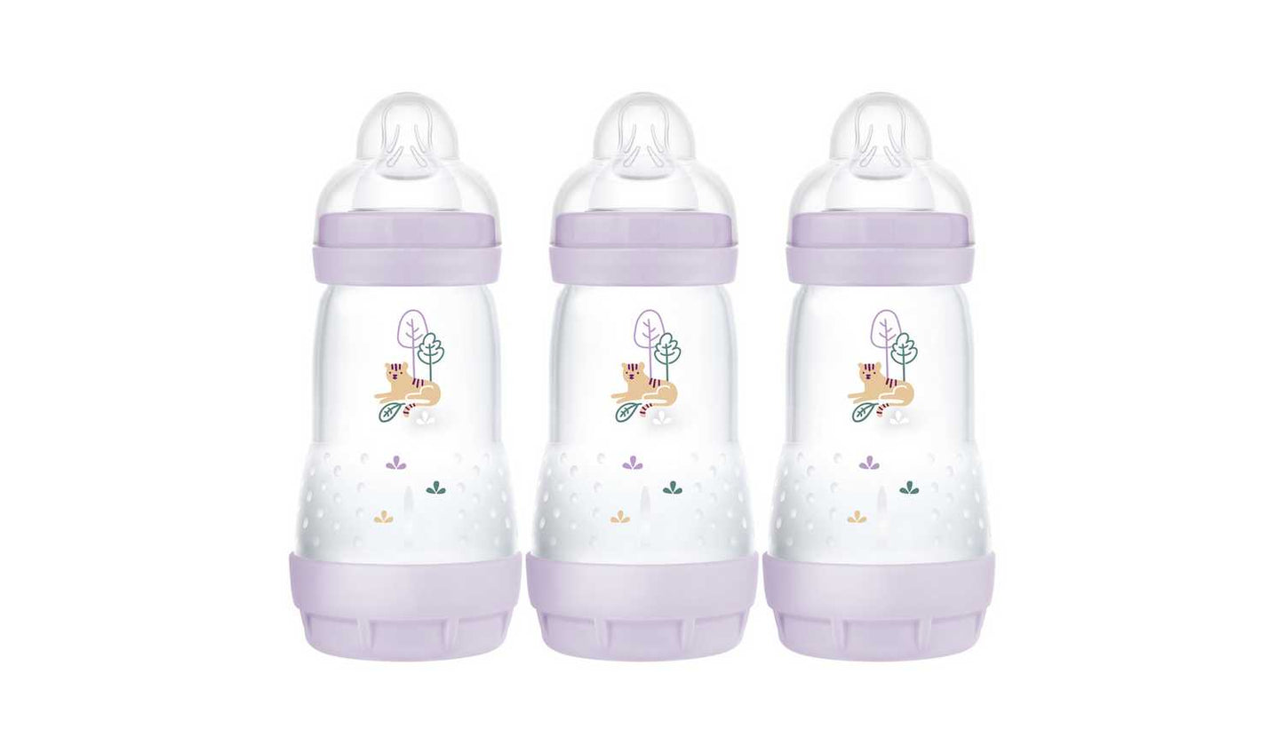 MAM Easy Start Anti-Colic 260ml Baby Bottle 3 Pack - Lilac