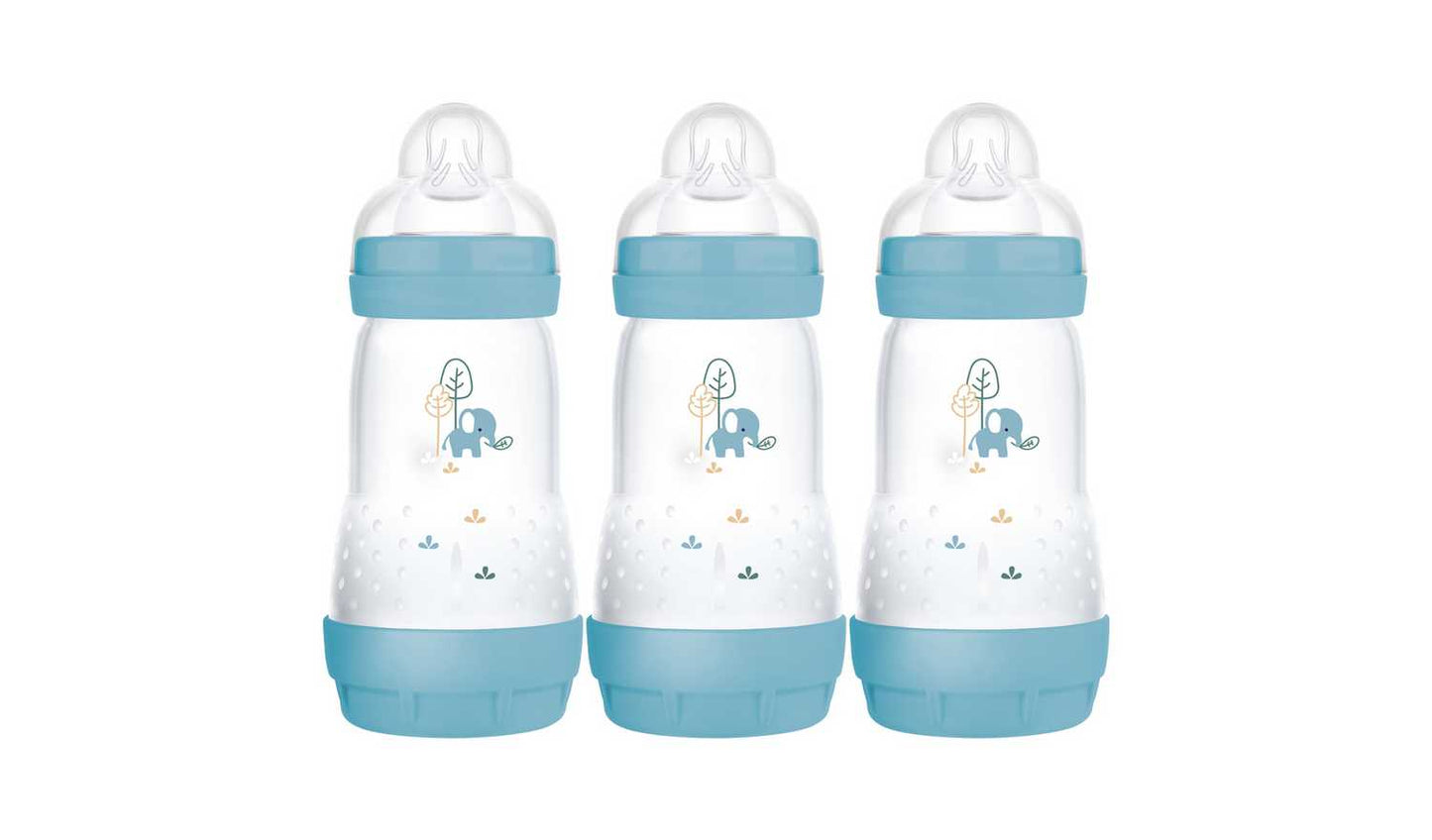 MAM Easy Start Anti-Colic 260ml Baby Bottle 3 Pack - Blue