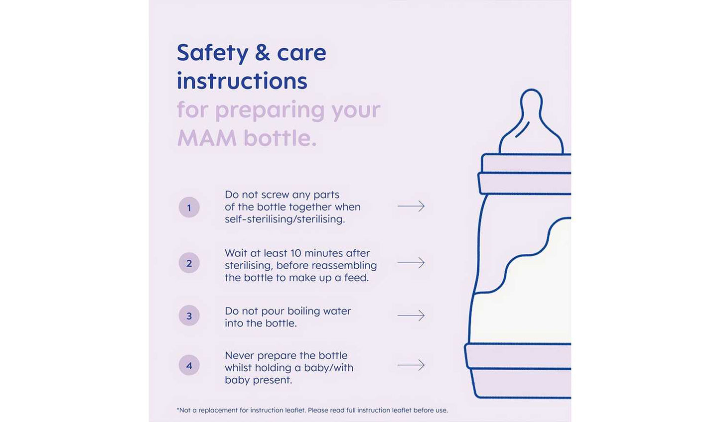 MAM Easy Start Anti-Colic 160ml Baby Bottle 3 Pack - Lilac