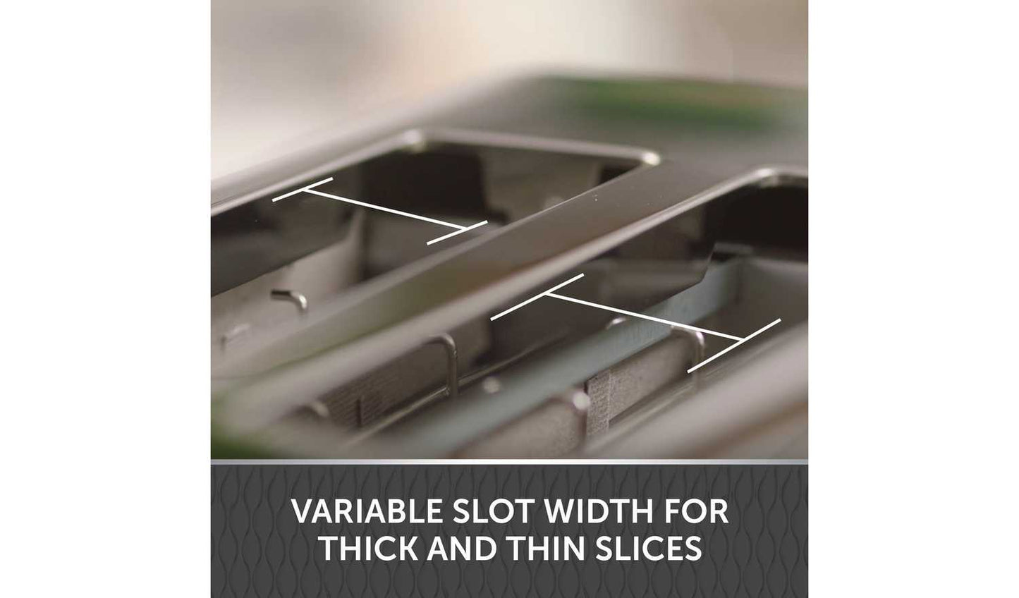 Breville VTT786 Curve 4 Slice Toaster - Black and Chrome