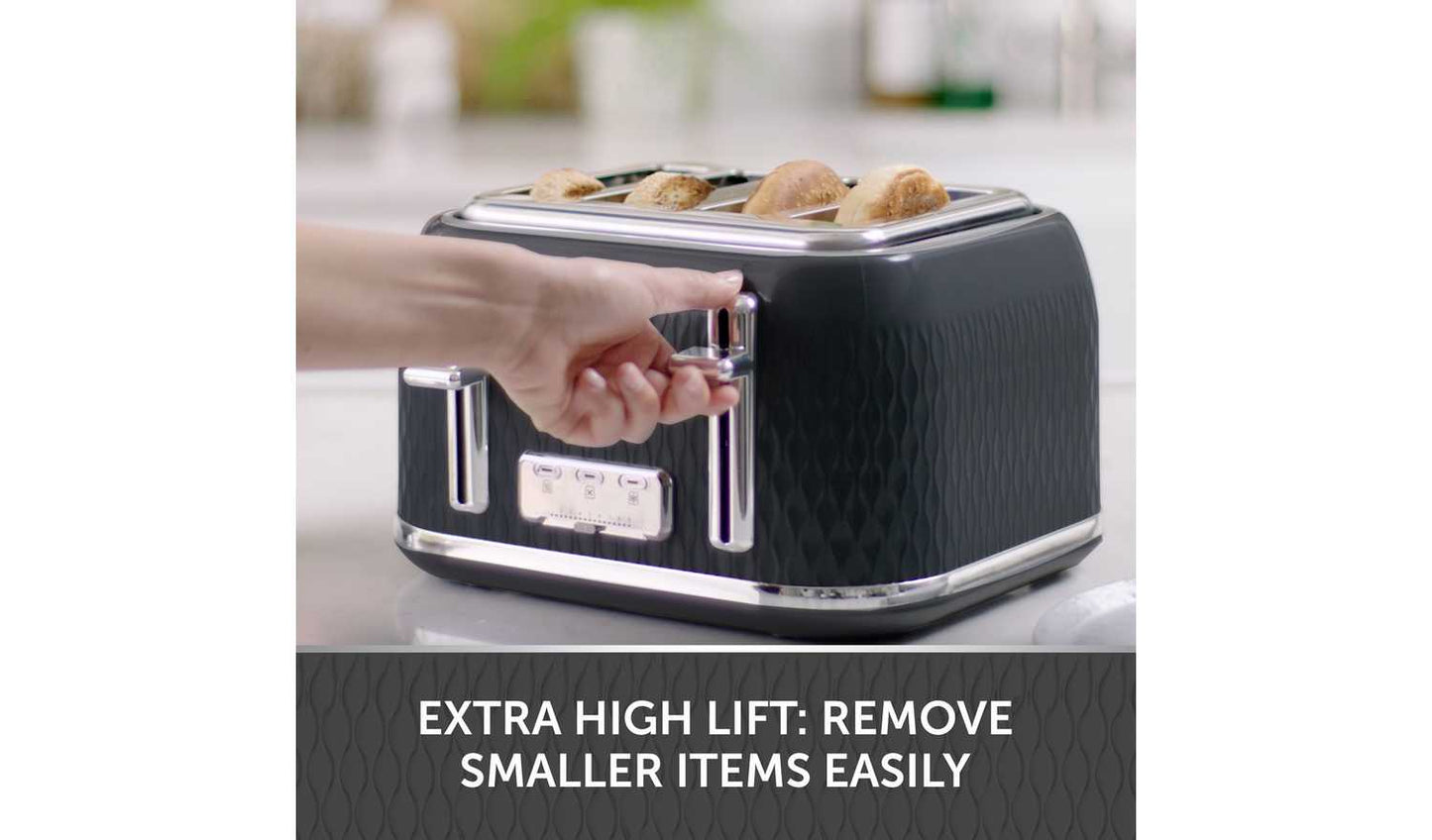 Breville VTT786 Curve 4 Slice Toaster - Black and Chrome