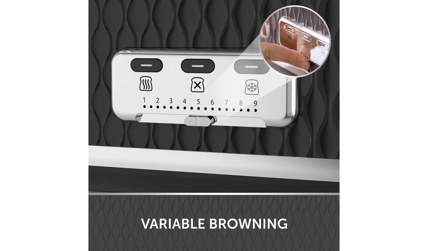 Breville VTT786 Curve 4 Slice Toaster - Black and Chrome