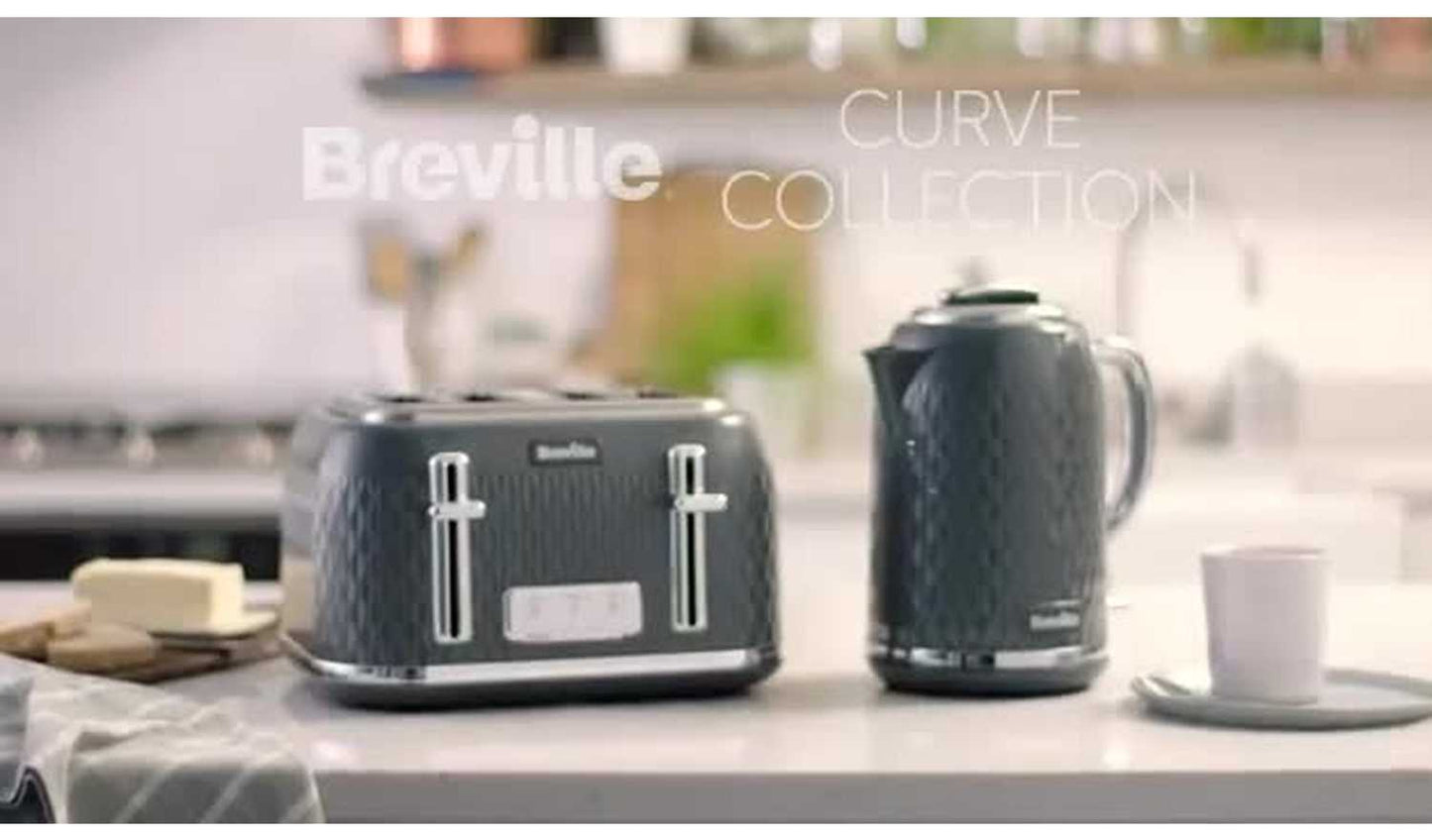 Breville VTR013 Curve 4 Slice Toaster - Grey and Chrome