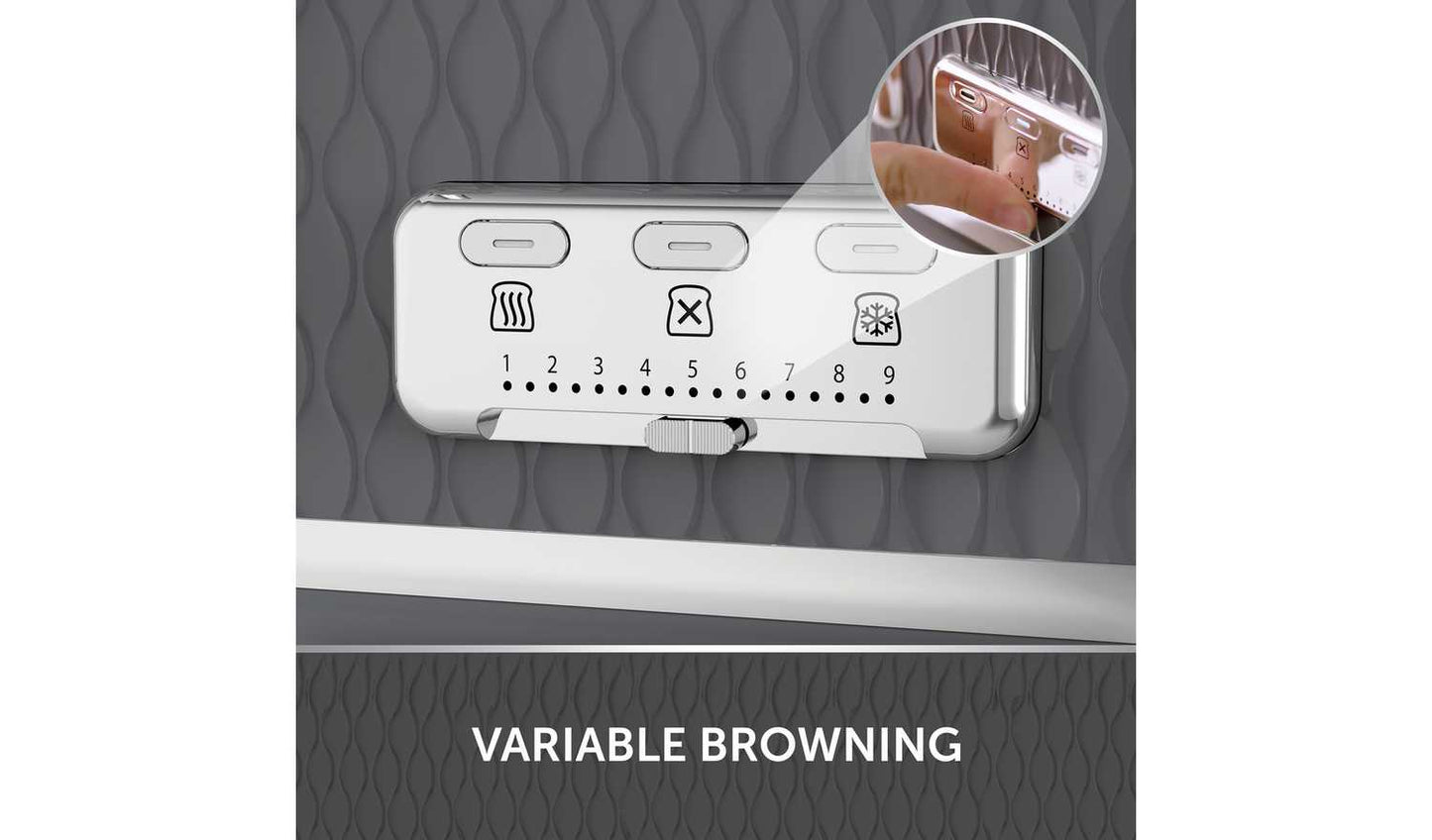 Breville VTR013 Curve 4 Slice Toaster - Grey and Chrome