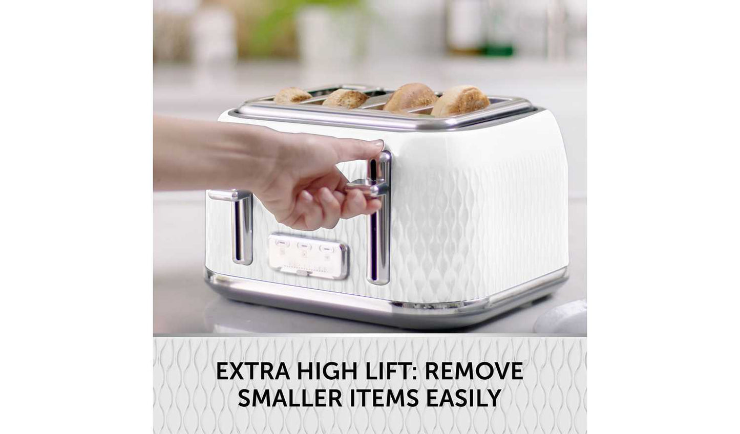 Breville VTT911 Curve 4 Slice Toaster - White and Chrome