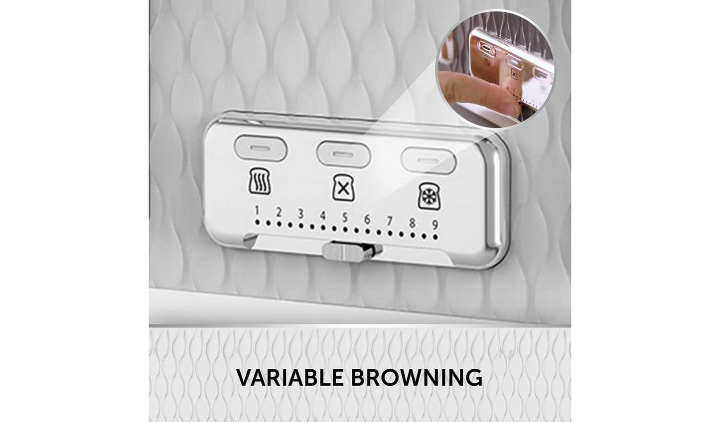Breville VTT911 Curve 4 Slice Toaster - White and Chrome
