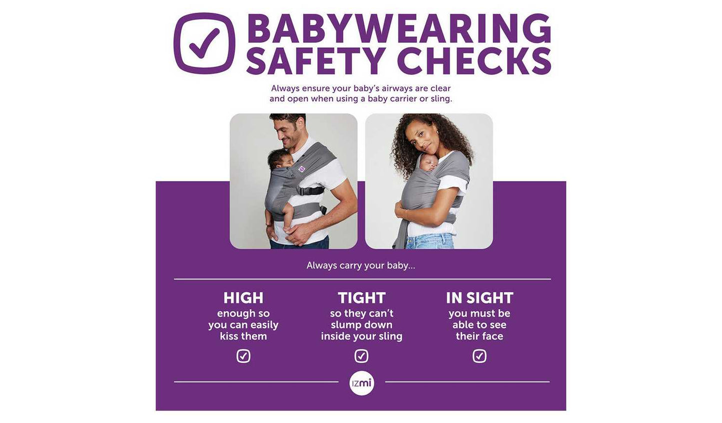 Izmi Essential Baby Wrap - Mid Grey