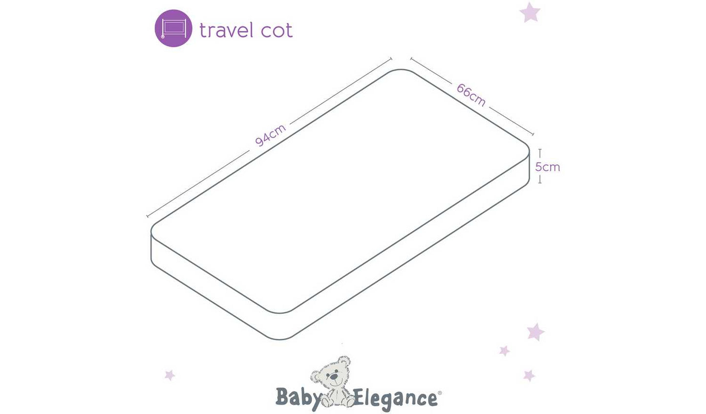 Baby Elegance 94 x 66cm Cool Flow Travel Cot Mattress