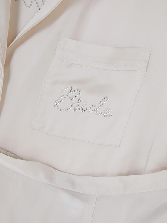 Bridal Satin Short Sleeve Shirt Pyjamas