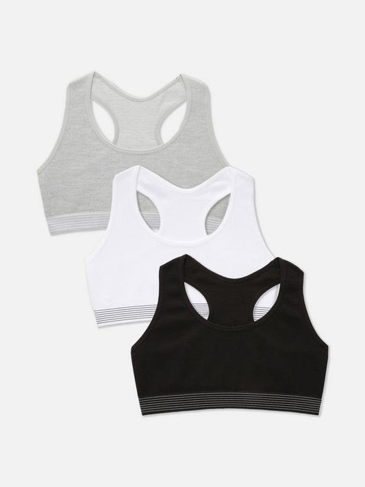 3pk Seamless Racerback Cropped Tops