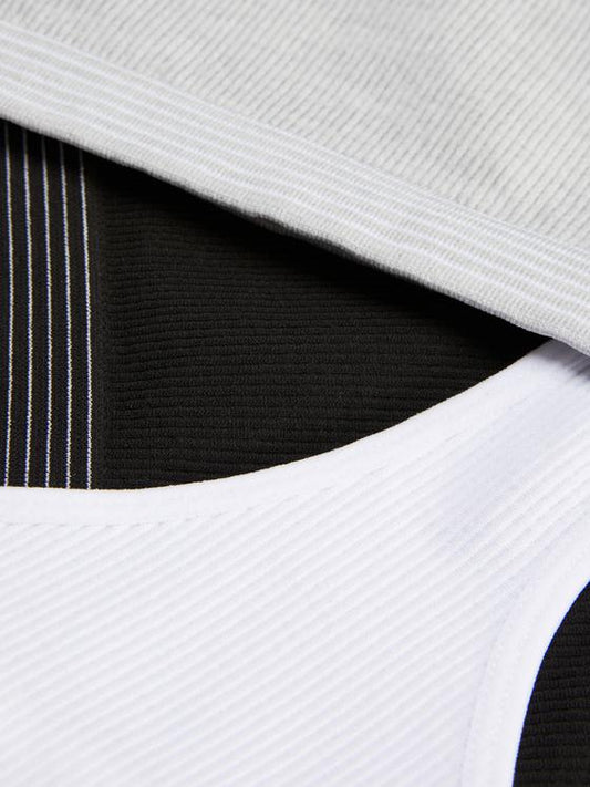 3pk Seamless Racerback Cropped Tops