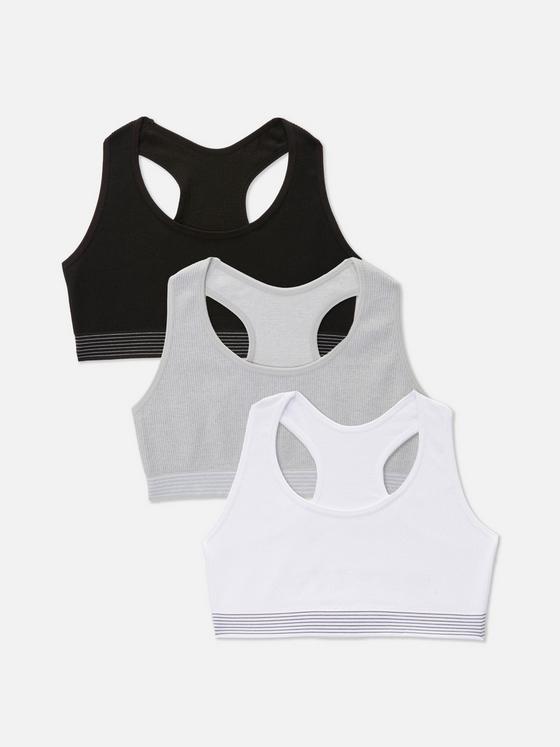 3pk Seamless Racerback Cropped Tops