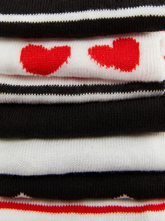 7pk Heart Ankle Socks