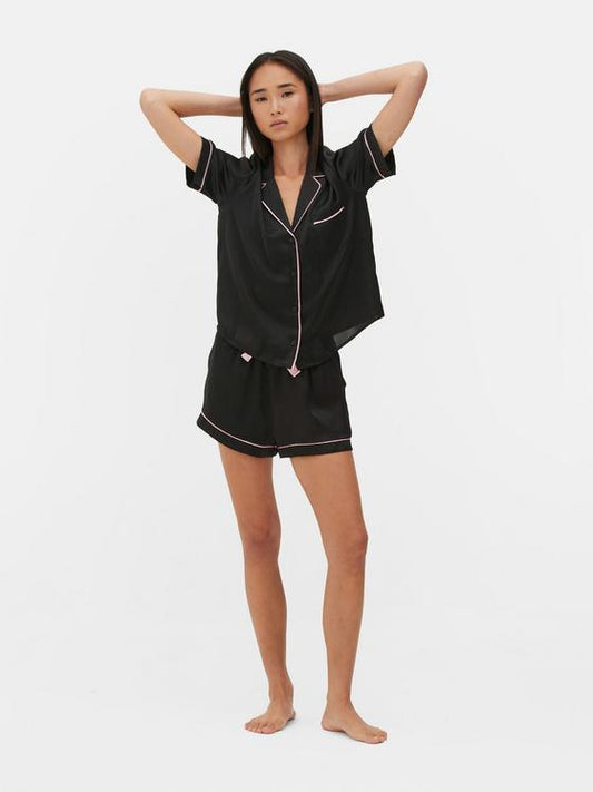 Satin Nightshirt and Shorts Pyjama Set