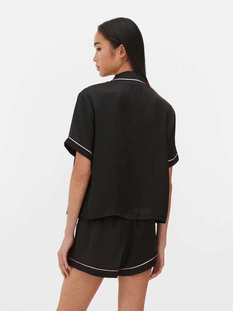 Satin Nightshirt and Shorts Pyjama Set