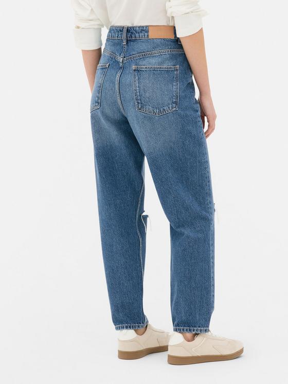 Ripped Denim Mom Jeans