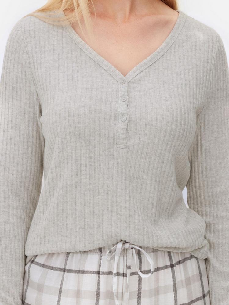 Check Bottom Long Sleeve Pyjama Set