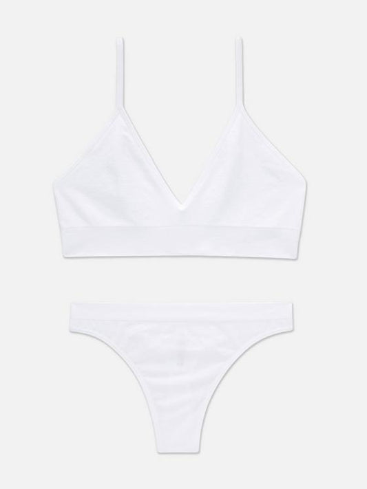 Seamless Triangle Bralette and Thong Set