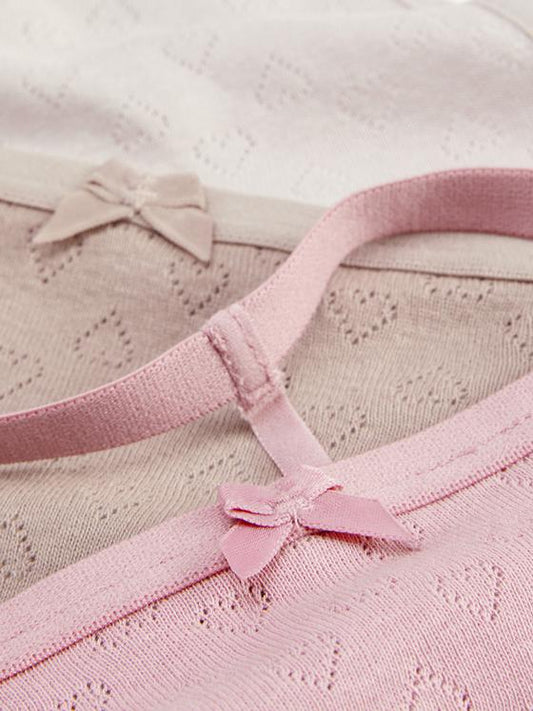 3pk Pointelle Texture String Thongs