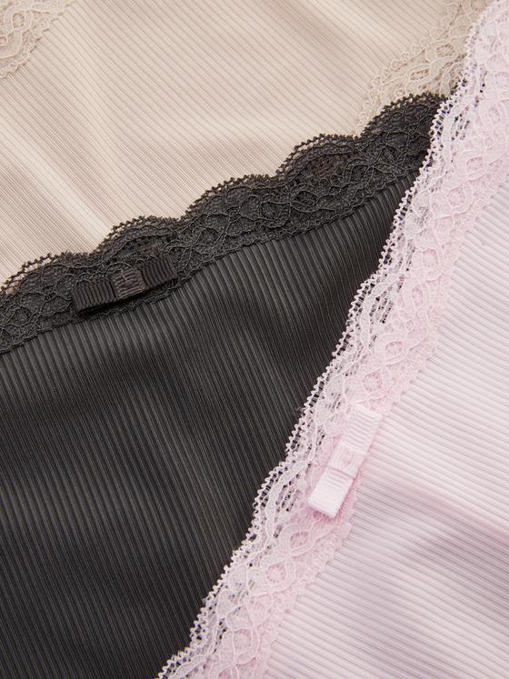 3pk Microfibre Lace Trim Hipster Briefs